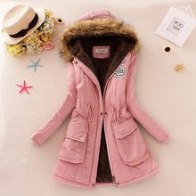 2016 Winter Jacket Women New Winter Womens Parka Casual Outwear Military Hooded Coat Fur women Coat