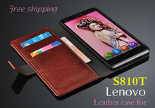 High quality Lenovo S810t leather case Business ultra-thin flip phone cover lenovo S 810 T cell phone cases protective sleeve