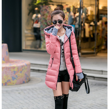 Korean style latest fashion women winter Cotton coat hooded long-sleeved medium long slim down jacket Thickening Warm Coat G1789