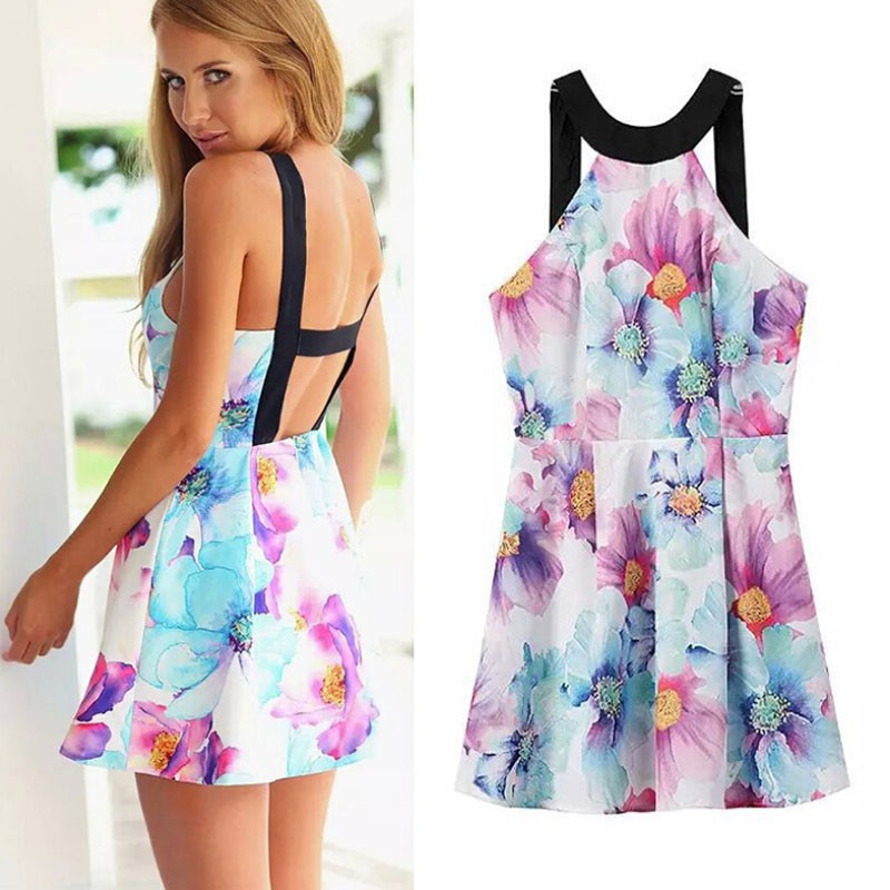 XL-Back-Cut-out-Women-Celebrity-Party-Dress-Sexy-Sleeveless-Floral ...