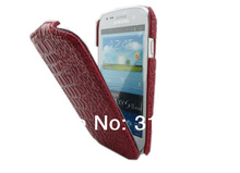free ship 50pcs/lot i8190 slim hard case,Super Slim Crocodile pattern PU Leather flip cover for Samsung galaxy S3 mini i8190
