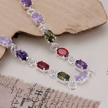LKNSPCH258 925 jewelry silver plated bracelet, 925-sterling-silver vogue jewelry Colored stone bracelet /agtaiyaa btdakkka