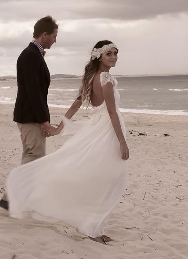 vintage style beach wedding dresses