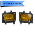 Yellow Clear Crystal Lens Front Bumper Fog Light Lamps Cover Lighthouse For BMW E30 3 Series