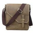 Real Leather Canvas Bags Simple Retro Style Cross Body Messenger Bag