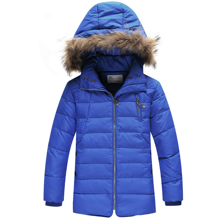 Winter Boys Duck Down Jackets Fur Hooded Children Winter Coats Windproof Boys Winter Outerwear for 5-9Years