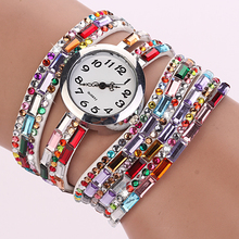 Dámské hodinky s páskem s barevnými kamínky z Aliexpress