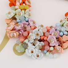 ZA Statement Necklace Colorful Beads Crystal Pendant Necklaces Pendants Chain Collar Ethnic Charm Jewelry Wholesale C468