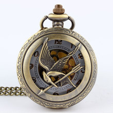 Latest Vintage Unique Large Hunger Game Steampunk Pocket Watch Necklace Chain P104