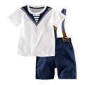 Top Sale Summer Baby Boys Clothing Suits Gentleman Style Newborn Infant Clothes Set Printed Short Sleeves