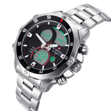 Relojes de hombre NAVIFORCE marca de lujo completo del cuarzo del acero reloj Digital LED Watch Army Military Sport reloj relogio masculino