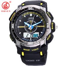 OHSEN Men Boy Quartz Watch Alarm Date Week Stopwatch Backlight Military Sport Watches Casual Rubber Wristwatch