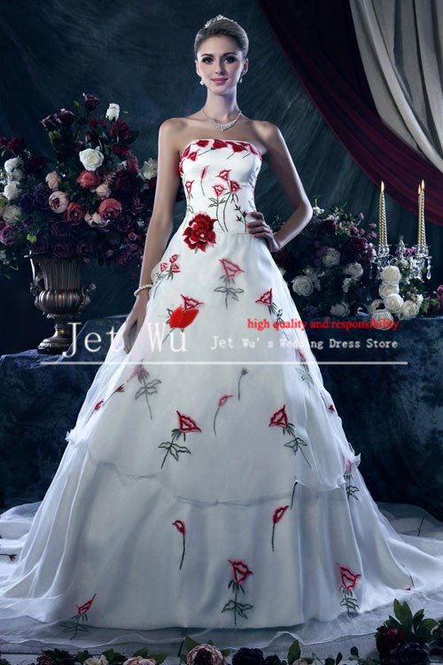 red rose wedding dress