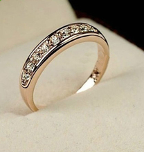 White Crystal Circle Ring Size 4 5 6 7 8 9 Available Alloy electroplating 18K Rose