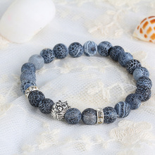 Natural Stones Silver Lion Charm Women Bracelets With Silver Crown Bracelets Alloy Crystal Accessories Men Bracelets E0069
