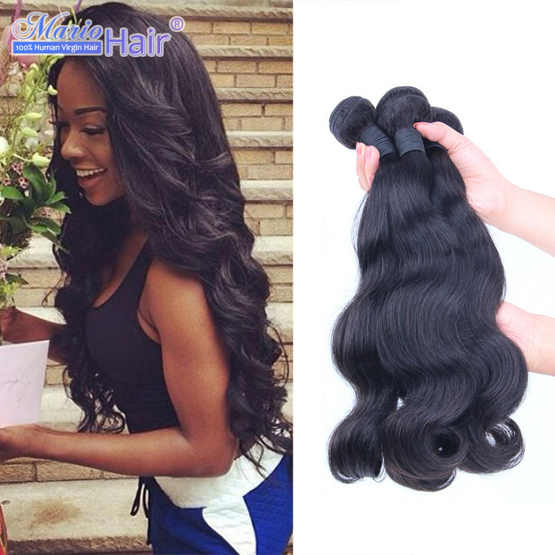MarioHairBrazilianVirginHairBodyWave3PCSLotUnprocessedHuman