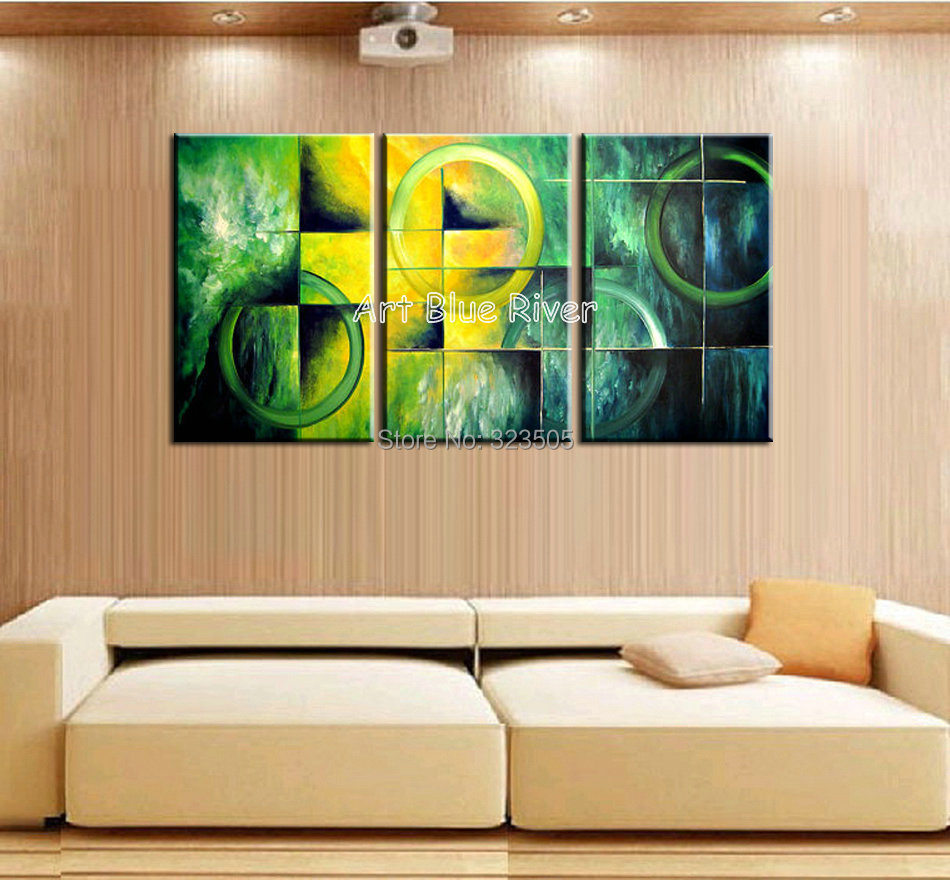 Popular 3 piece canvas art blue abstract buy cheap 3 piece canvas ...
