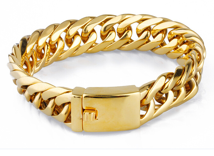 Mens gold bracelets, Bracelets for men, Titanium bracelet