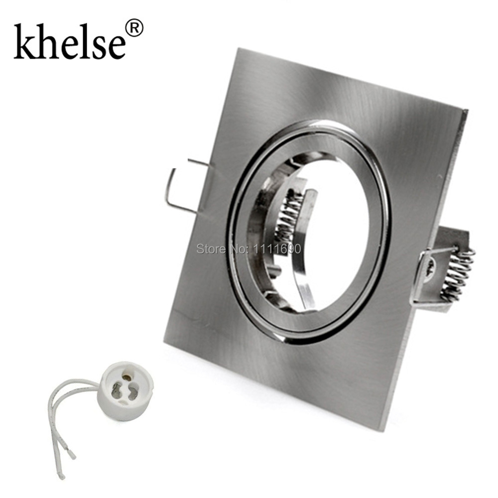 Square Recessed Metal Chrome Adjustable Ceiling Lamps Holder