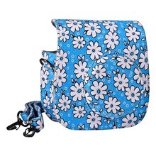 Flower Denim Fabric Camera Bag Case with Shoulder Strap for Fujifilm Instax Mini 8 Fuji Film Camera