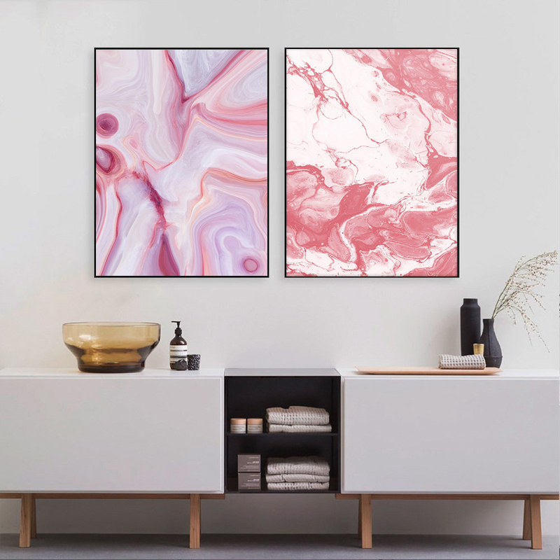 Pink Rose Gold Wall Art Abstract Glitter Canvas Painting Watercolour Posters And Prints Modern Pictures For Living Room Decor
