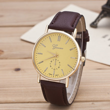 2016 New Fashion Simple Leather Strap Geneva Women Watch Hot Relojes Quartz Women Dress Watch Clock