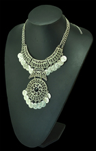Euroean style double chain coin tassels necklace bohemian carving flower handmade turkey jewelry