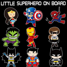 Litter Superheroes Baby On Board Reflective Car Stickers And Decals for chevrolet cruze ford focus vw Skoda hyundai honda kia