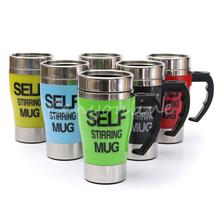 New Stylish 6 colors Stainless Steel Lazy Self Stirring Mug Auto Mixing Tea Milk Coffee Cup