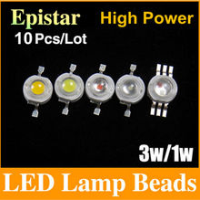 Free shipping 1W 3W LED Bulbs High power Lamp beads Pure White Warm White 300mA 3