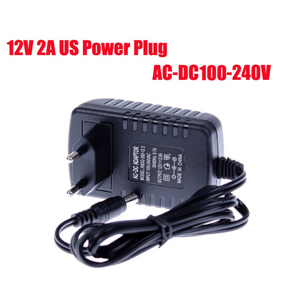 ANNKE AC 100-240V to DC 12V 2A Power Supply CCTV Camera LED Strip AC/DC Adapters Power Plug Adaptor