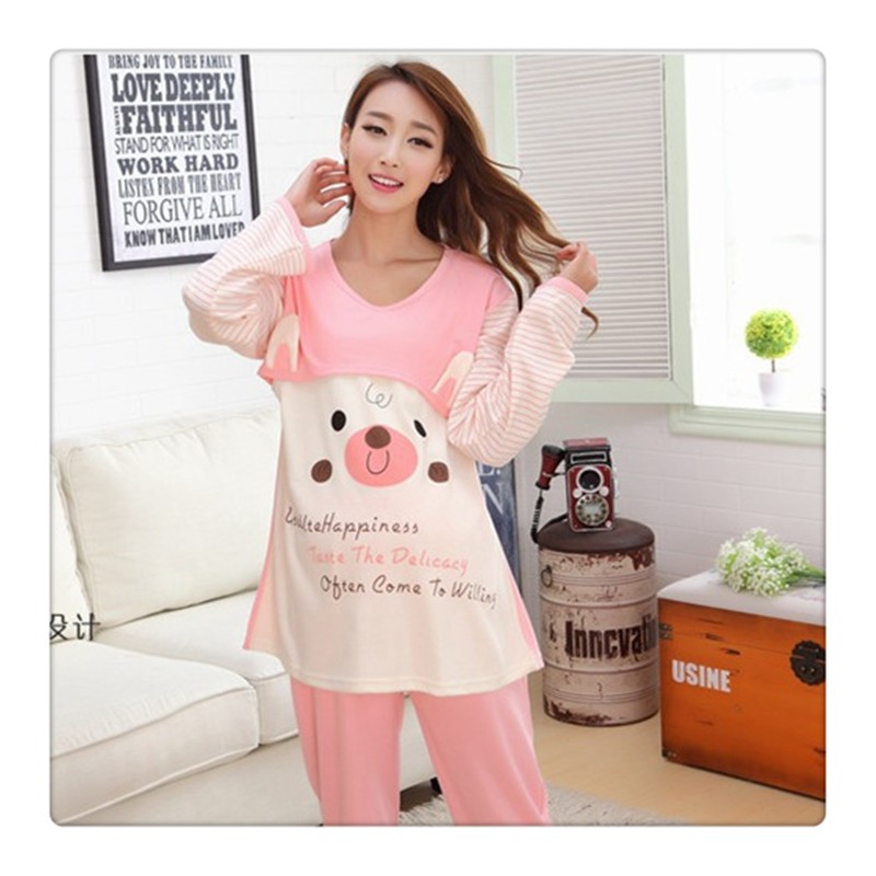  maternity long sleeve cotton pajamas (2)