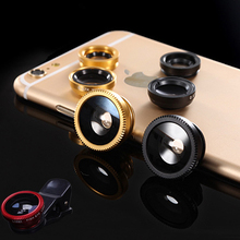 3 in 1 fish eye macro wide angle mobile phone lenses camera fit universal clip for iphone 5 6 for samsung galaxy s5 for lg sony