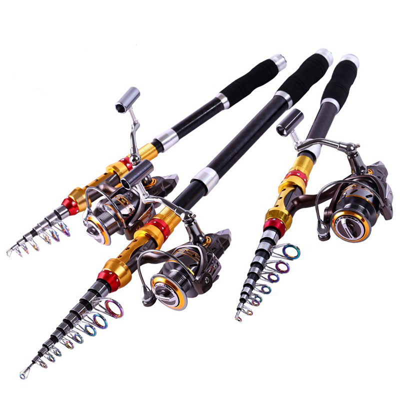 3.0M Rod 13BB Rock Carbon Telescopic Fishing Rod+ Spinning Reel Fishing Rod Set Fishing Tackle Cheapest High Carbon Ocean Rock