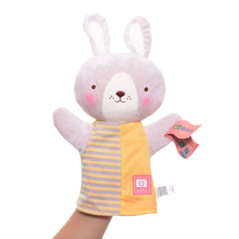 Cute Soft Metoo Yellow Bunny Rabbit Plush Baby Developmental Hand Puppet 12*8\'\' #LNF