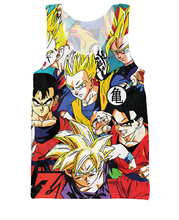 Newest Anime Dragon Ball Z Tank Hipster 3D t shirt Vegeta/Goku/Buu/Brolly Tank top tees