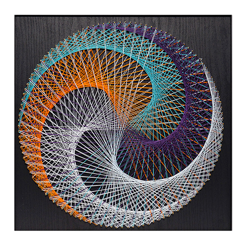 Vintage String Craft Geometric D Figure String Art Kits Diy Home Decor For Adults 40x40cm