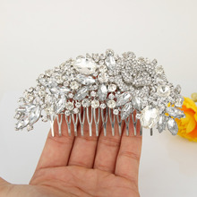 Bella 2015 2 Colors Flower Rhinestone Bridal Hair Comb Pin Pieces Wedding Austrian Crystal Accessories Jewelry