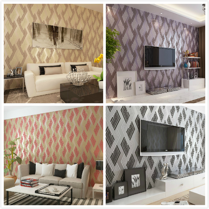 Modern Minimalist 3D Wallpaper Non-woven Flocking Embossed Wallpaper Living Room Bedroom TV Wall Paper 3D Papel De Parede Roll