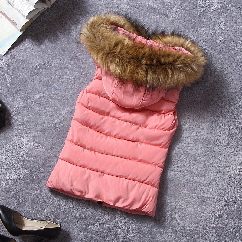 down vest with fur 0W0125 pink-1