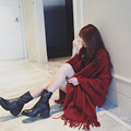 2016 Winter Fashion Girls Tartan Long Shawls Women Poncho Bandana Plaid Scarf Designer Acrylic Basic Scarf