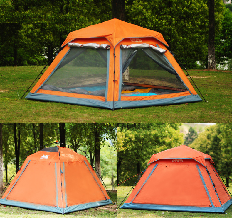 outdoor family camping tent 4 person travel automatic tent for beach camping equipment professional tents