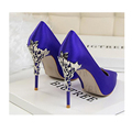 Fashion 10cm Metal Sleeves High Heels Silk Special PU Leather Women Pumps Shallow Sexy Party Woman