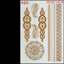 Free shipping fashion products tattoo stickers metallic gold foil waterproof metal tattoo paste wholesale fashionTemporary tatto