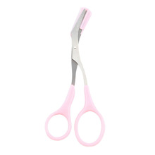 Girl Lady s Eyelash Thinning Shears Comb Pink Eyebrow Trimmer Eyelash Hair Clips Scissors Shaping Eyebrow