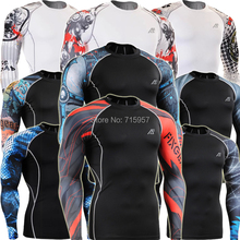 CPD Fashion Prints Men’s Fitness Training Running Compression Base Layer Tights Long Sleeve Shirts Tops