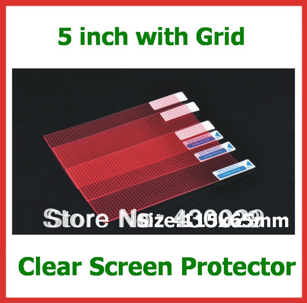 500pcs Free Shipping Universal CLEAR Screen Protector 5 inch Protective Film Grid Size 115x65mm for Mobile