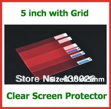 500pcs Free Shipping Universal CLEAR Screen Protector 5 inch Protective Film Grid Size 115x65mm for Mobile Phone GPS MP3 Camera