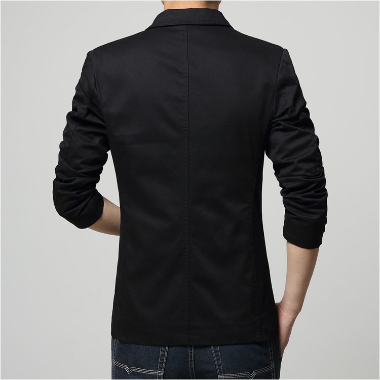 2015 Autumn Comfortable Cotton Blazers Men Two Buttons Solid Design Casual Blaser Jacket Blazer Masculino Slim Black grey khaki