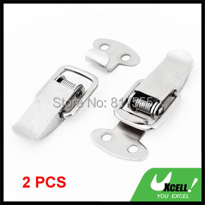2 Pcs lot Stainless Small Clasp Hasp Connector Tool Silver Tone Discount 50